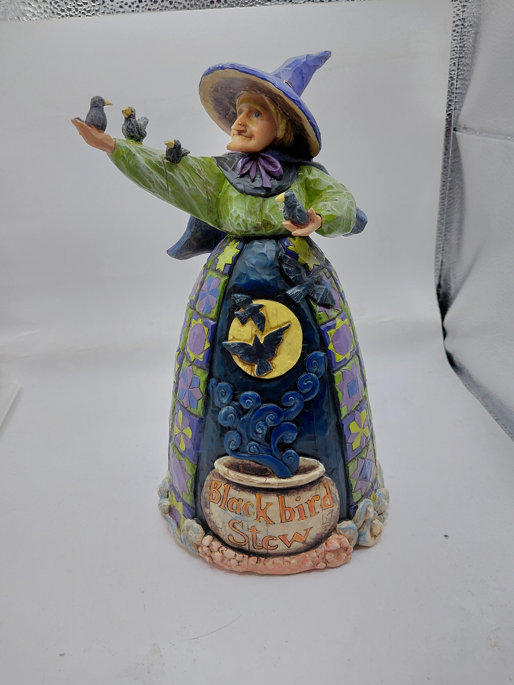Jim Shore Heartwood Creek 2004 Black Bird Stew Halloween Witch #118104